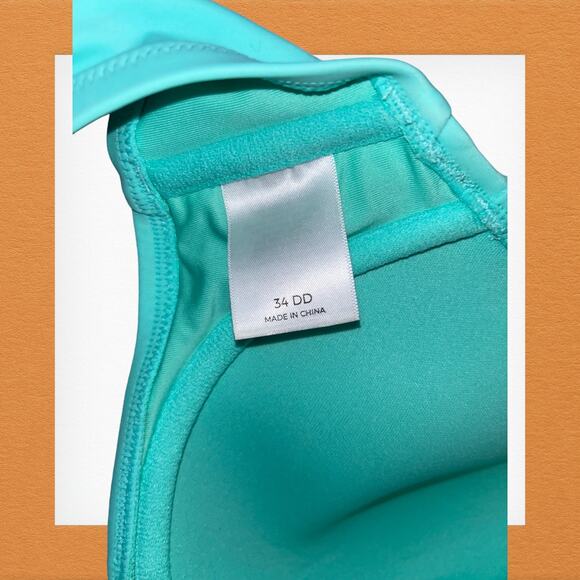 EUC Victoria's Secret Underwire Halter Neck Bikini Top Blue Women's Size 34DD. - Picture 3 of 3